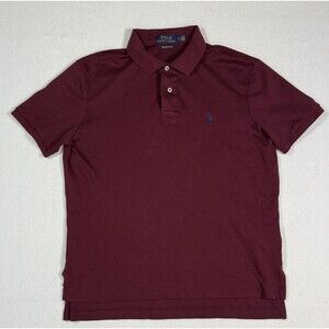 Polo Ralph Lauren Polo Shirt Classic Pima Soft Touch Men's M Solid Burgundy